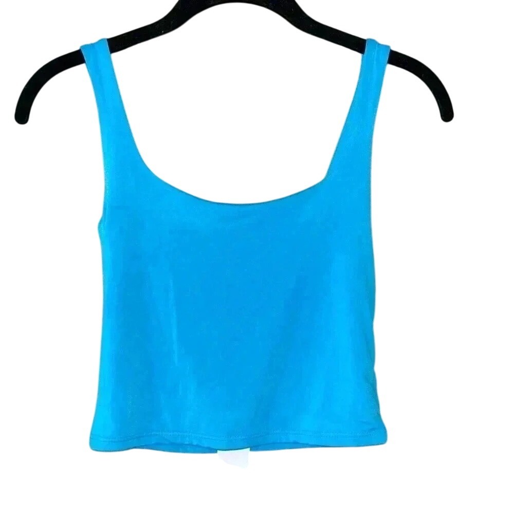 Bright Blue Sleeveless Crop‎ Tank Top Summer Basic Stretch Fitted F65